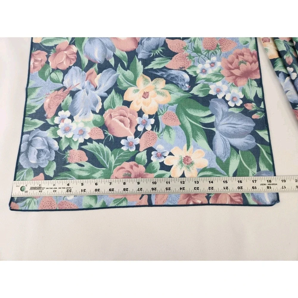 Vtg Pleated Placemats Floral Set Of 4 + Eight Fabric Napkins Cottage Core Dining